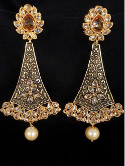 Reverse Ad Earrings With Meenakari Work